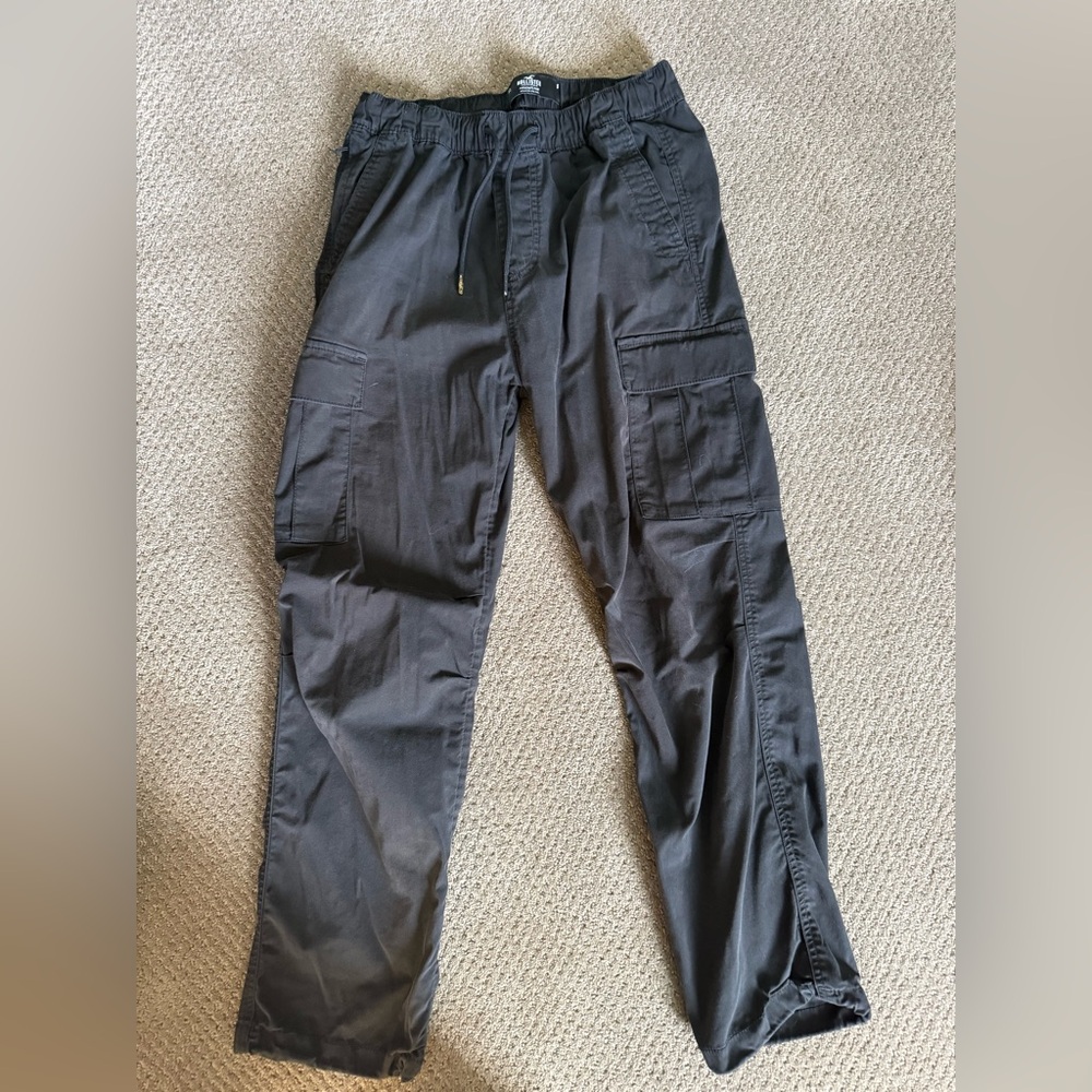 Hollisyet Men's Black Cargo Pants - Casual Utility Style size S